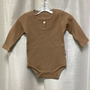 Soft Tan Ribbed Kids Bodysuit